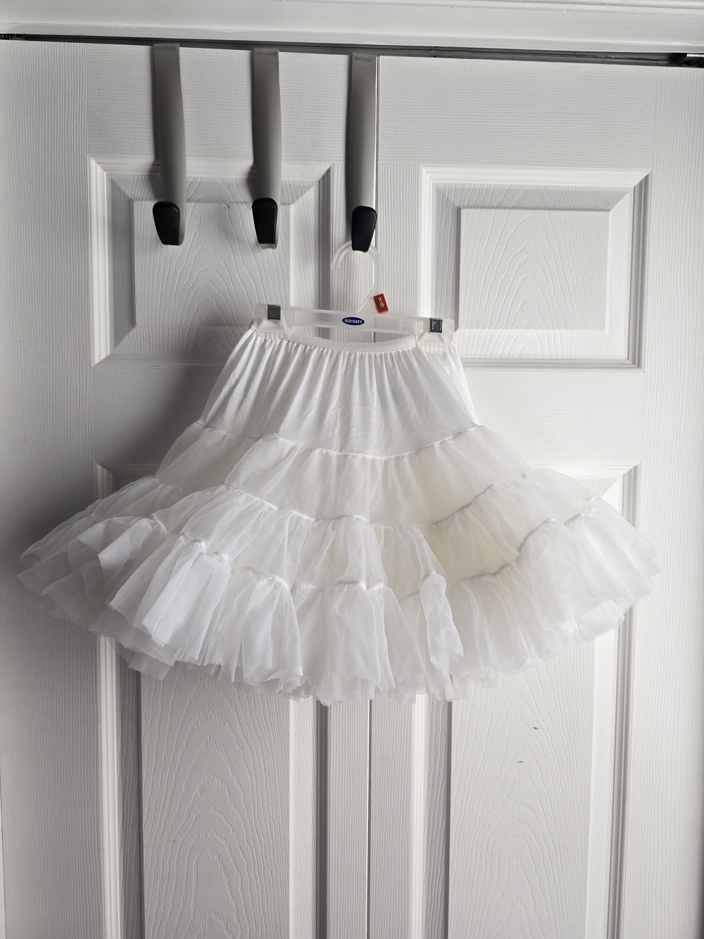 White Tiered Tulle Petticoat Skirt 8in Waist 13in Length